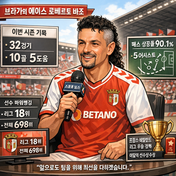 브라가의 철옹성의 문을 지킬선수 로베르토 바조 앞으